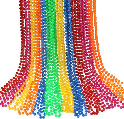 Amazon Giftexpress Pc Mm Neon Beaded Necklaces Bulk Mardi