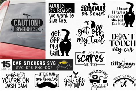 Car Stickers SVG Bundle,Funny Car Bundle Graphic by Regulrcrative ...