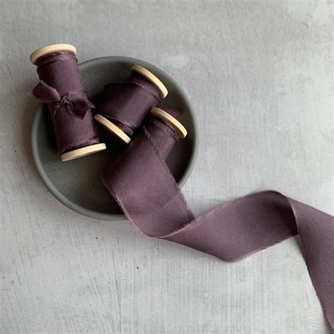 Dusty Plum Silk Ribbon Hand Dyed Silk Ribbon On Wood Spool