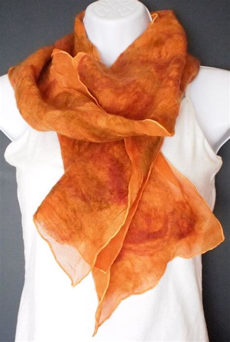 Nuno Felted Merino Wool And Silk Scarf Free Us Canada Etsy Nuno