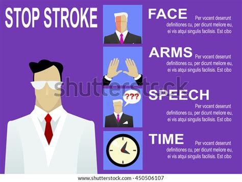 Stroke Warning Signs And Symptoms Infographic Vector Medical Illustration