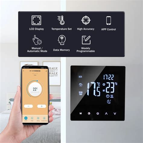 Tuya Wifi Smart Thermostat 3a Water Heating Temperature Controller Panel Lcd Display Touch