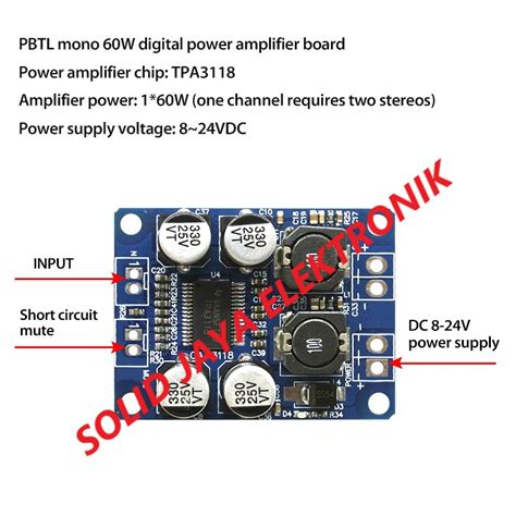 Power Class D Mono Tpa X W Digital Amplifier W Klas Pbtl V