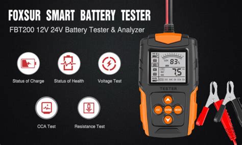 Foxsur V Car Battery Tester Motorcycle Battery Analyze Diagnostic