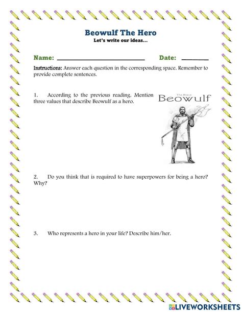 Beowulf Esl Worksheet By H Lya Bilgi Worksheets Library