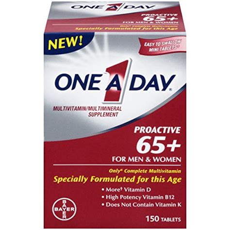 5 Pack One A Day Proactive 65 For Men And Women Multivitamin 150 Tablets