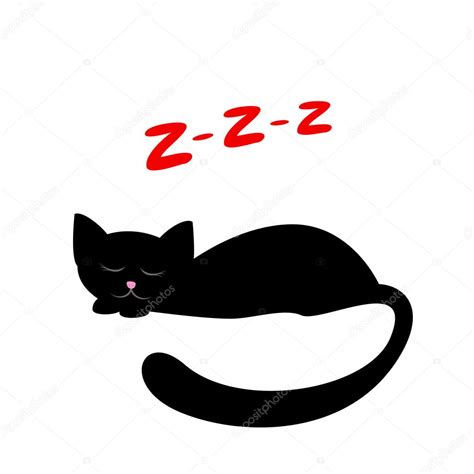 Sleeping black cat Stock Vector Image by ©Roman_Volkov #5536544