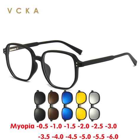 Vcka In Polarized Myopia Sunglasses Men Magnetic Clip On Glasses