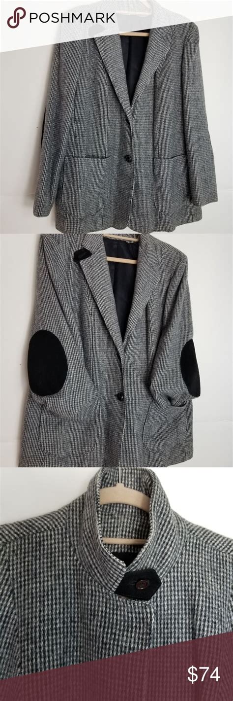 Wool Blazer Elbow Patch Suede Size 22 Wool Blazer Blazer Fashion