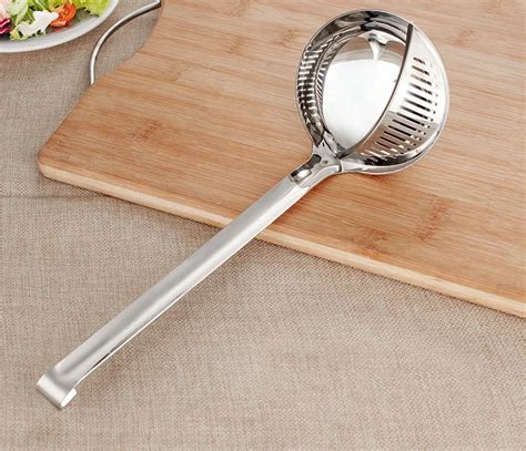 Stainless Steel Soup Spoon With Filter Colander Scoop Cooking Tools Kitchen Accessories In