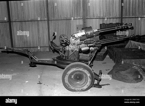 A Czechoslovakian Made Quad 12 7 Mm M53 Anti Aircraft Machine Gun Seized By Us Military