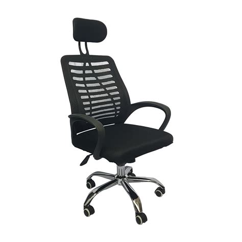 Ergodynamic EHC P400 High Back Mesh Chair W Headrest Chrome Base With