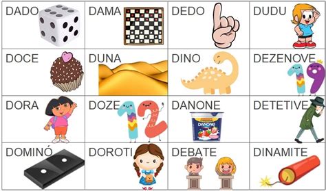 Palavra Com Letra D - ATIVIDADES PARA EDUCADORES : Lista de palavras - Sílabas simples