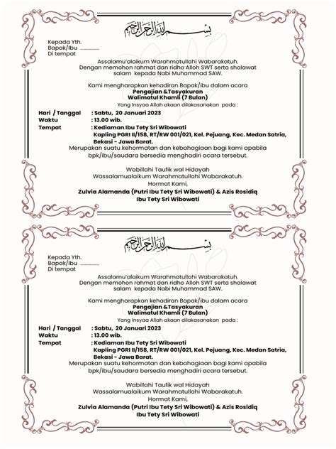 Tasyakuran & Aqiqah Templates | PDF
