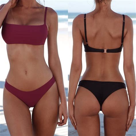 Biquíni Maiô Beachwear Push Up Sutiã Acolchoado Top G String Calcinha