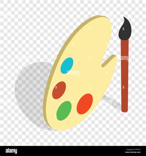 Art Palette With Paints And Brush Isometric Icon Stock Vector Image