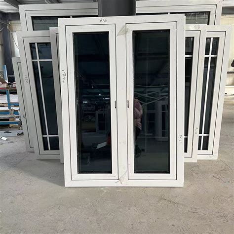 Commercial Upvc Pvc French Vinyl Crank X Double Glass Casement