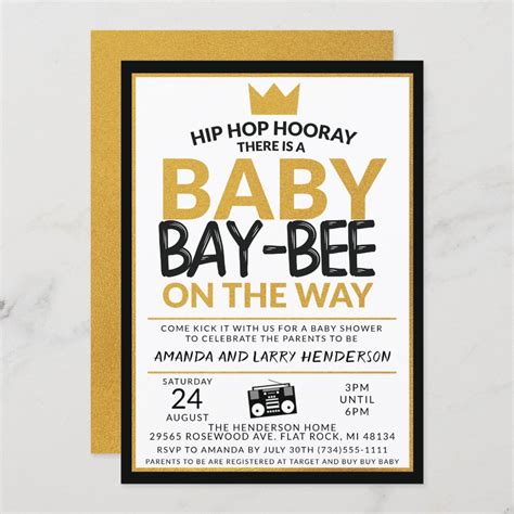 Hip Hop Baby Shower Invitation Zazzle