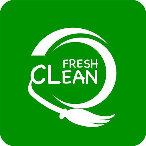 Green background fresh clean logo or icon fresh clean vector logo ...