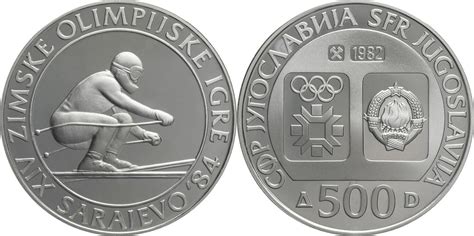 Jugoslawien 500 Dinar 1982 Olympische Winterspiele In Sarajewo 1984