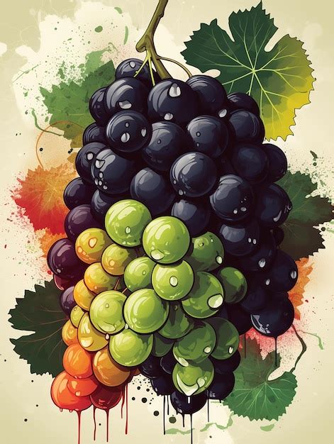 Premium Photo | Grape vector art poster design