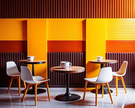 Premium Photo | Abstract modern cafe design layout with wall background