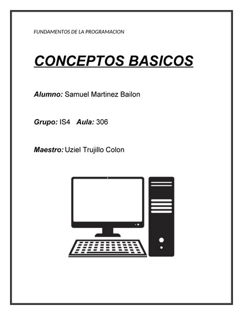 Fundamentos De Programacion Fundamentos De La Programacion Conceptos