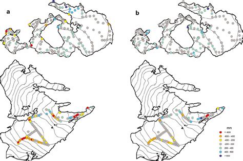 Spatial Distribution Of Differences Between Extrapolated Winter