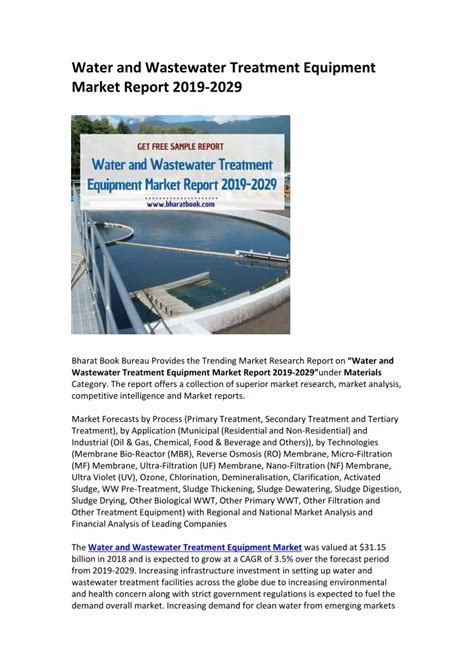 PPT Water And Wastewater Treatment Equipment Market Report 2019 2029