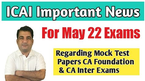 Icai Important Update For Ca May Exams Ca Foundation Ca Inter