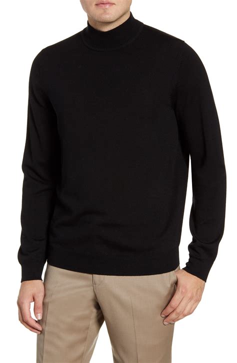 Nordstrom Mock Neck Merino Wool Sweater in Black for Men - Lyst