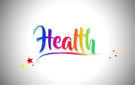 Health Handwritten Word Text With Rainbow Colors And Vibrant Swoosh