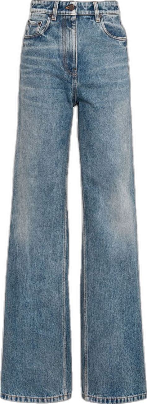 Prada Bleached Effect Straight Leg Jeans Farfetch Straight Leg