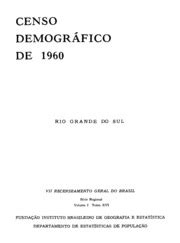 Censo Demográfico de 1960 Rio Grande do Sul VII Recenseamento Geral