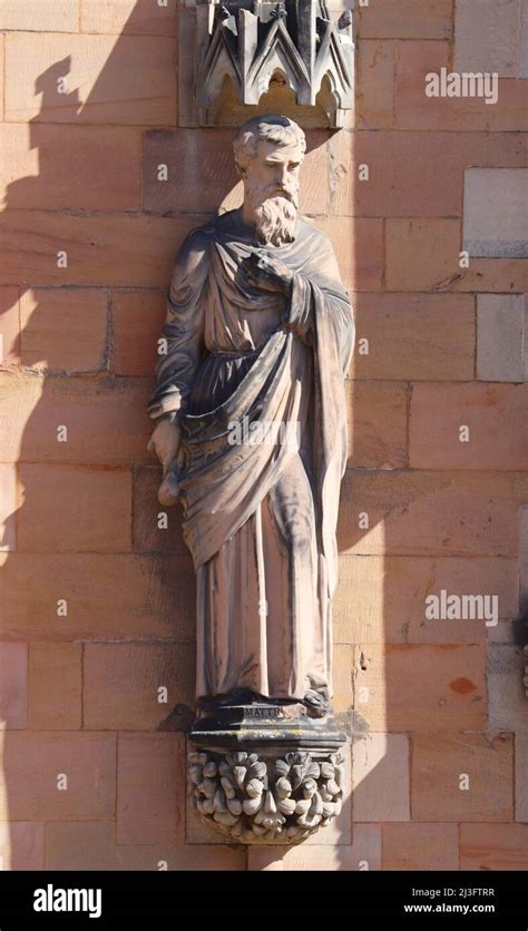 Statue Of The Apostle Saint Matthew On The West Front Of Lichfield