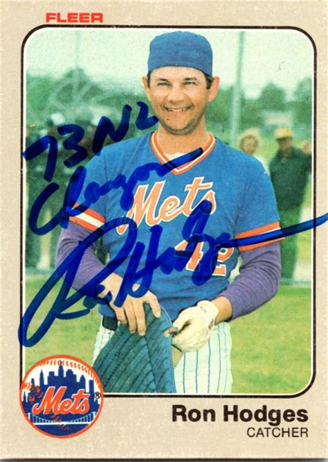 Ron Hodges autographed baseball card (New York Mets) 1983 Fleer #545 ...