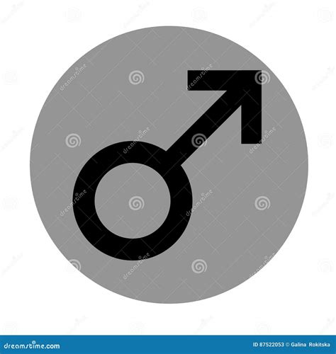 Sex Symbol Símbolo Plano Del Hombre Del Género Símbolo Abstracto Masculino Negro En Círculo Gris