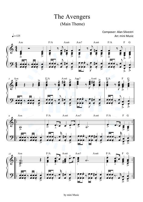 The Avengers Avengers Main Theme Ost Easy Ver Sheets By