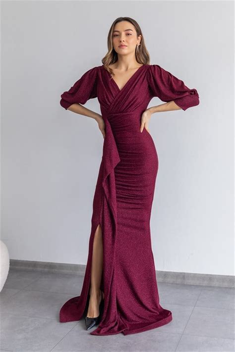 Burgundy Evening Dress