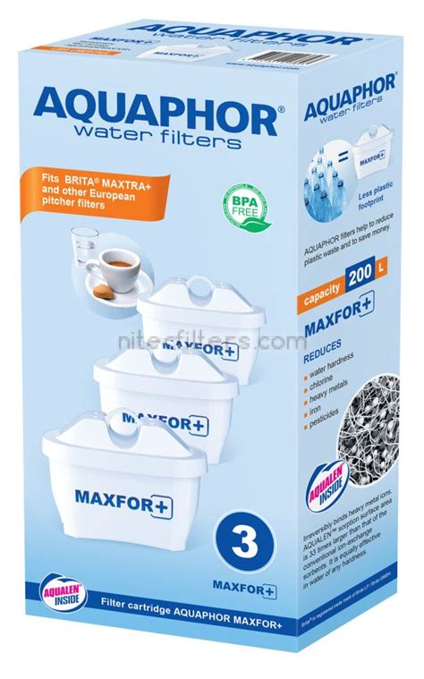 Филтър за вода Aquaphor Maxfor+, 3 броя, код В980 | NitecFilters.com