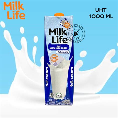 Jual UHT Milk Life Plain 1000ml Susu UHT Milk Life 1L Kota Bandung