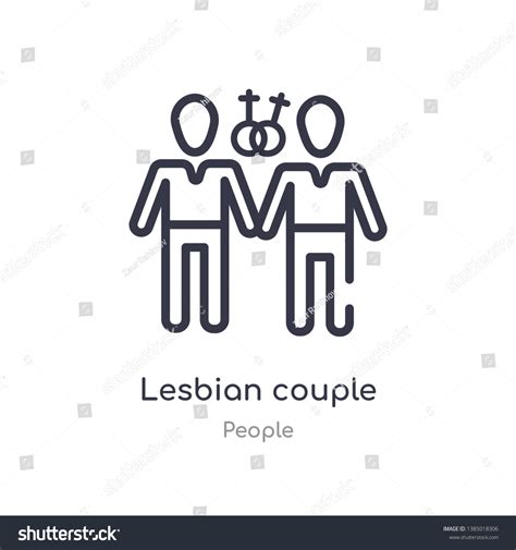 Lesbian Couple Outline Icon Isolated Line Stock Vector Royalty Free 1385018306 Shutterstock