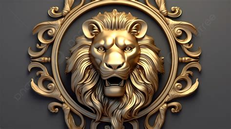 3d Illustration Of A Closeup Golden Leo Zodiac Sign Background