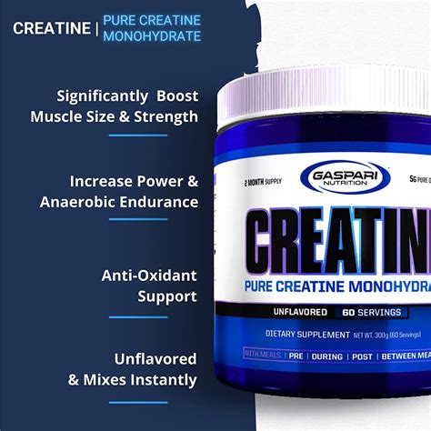 PURE CREATINE MONOHYDRATE 300G - GASPARI NUTRITION