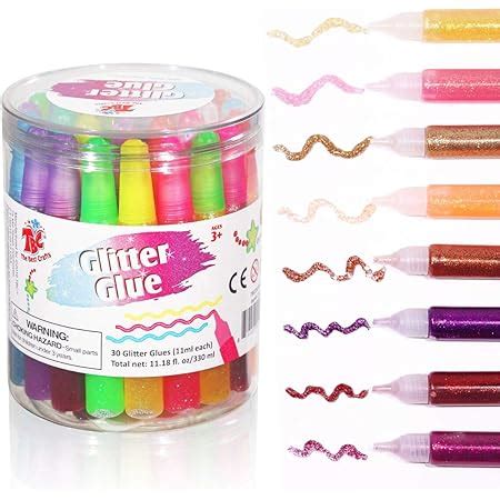 Amazon De Tbc Glitter Glue Glitzerstifte St Ck Klebestifte Mit