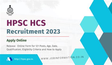 Hpsc Hcs Notification Release Online Form For Posts Age