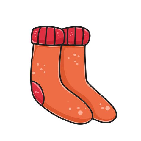 Pair Of Knitted Woolen Socks Cartoon Clipart 11858848 Vector Art At Vecteezy