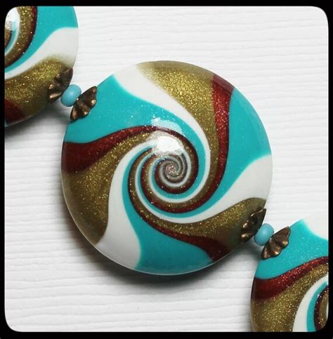 Calypso Handmade Polymer Clay Beads Set Swirl Spiral