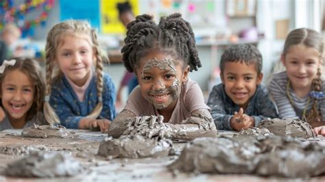 kids playing clay image children creativity play