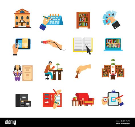 Library Icon Set Stock Vector Image Art Alamy